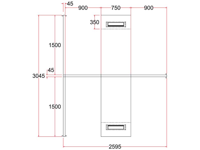 Work Station for 2 Seaters B45-2R